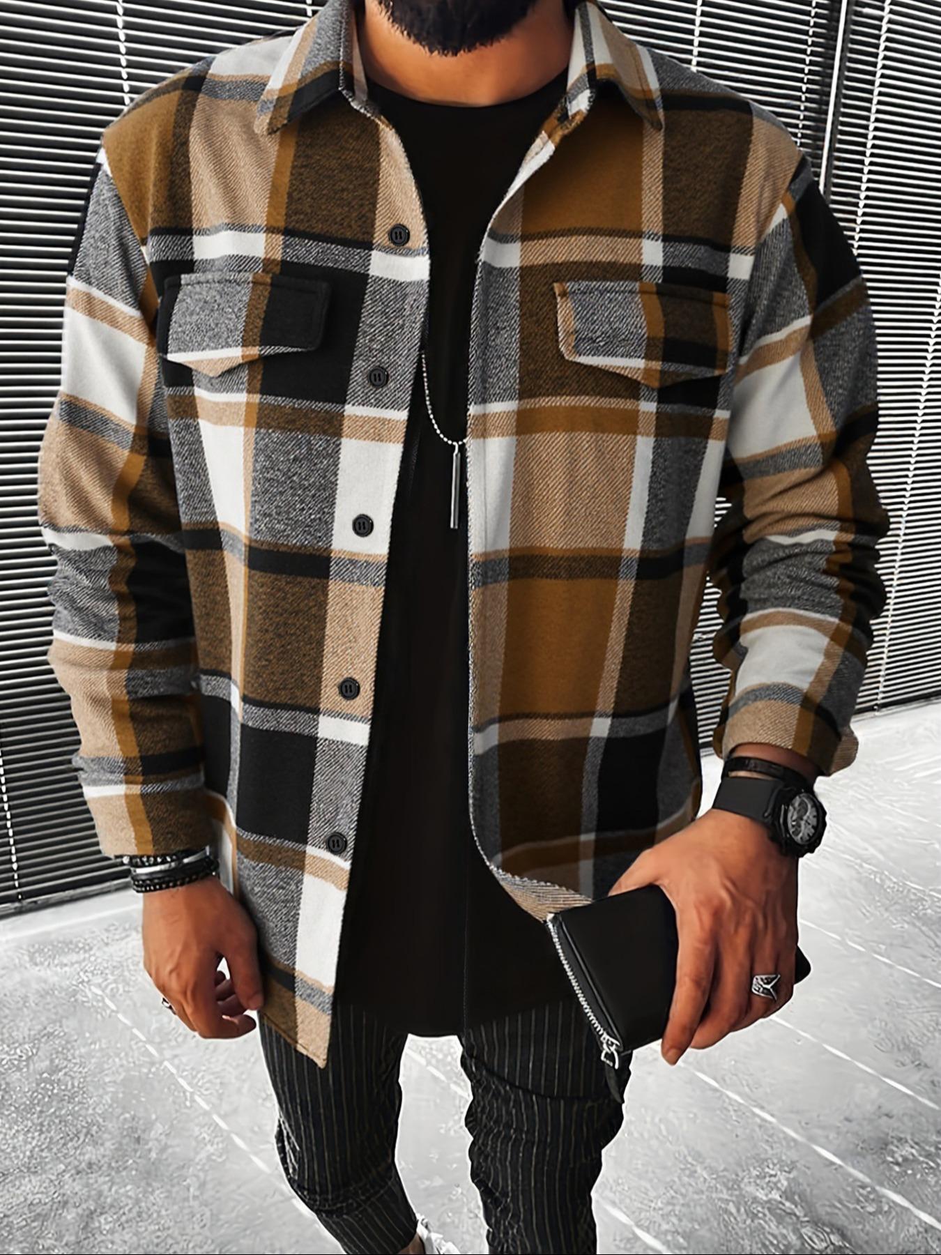 Flannel Shirt Lined - Chemise à carreaux rétro pour hommes,