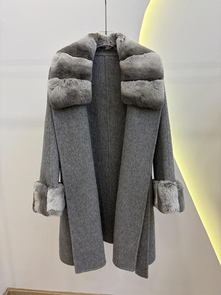 Manteau en fourrure véritable  - Wool Coat Peacoat avis et prix