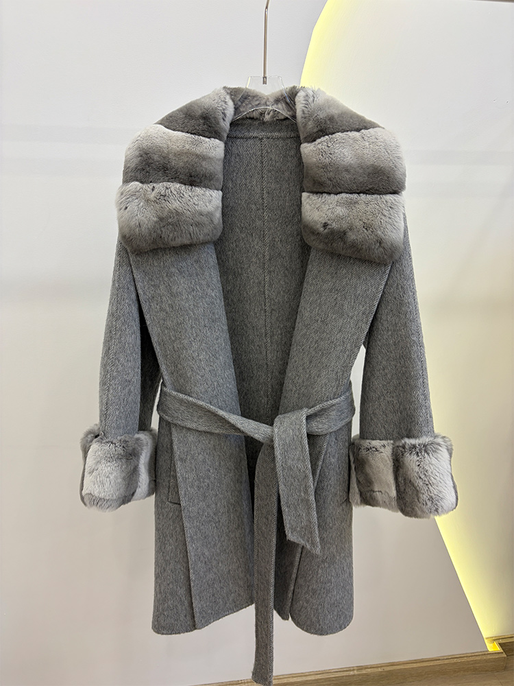 Manteau en fourrure véritable  - Wool Coat Peacoat avis et prix