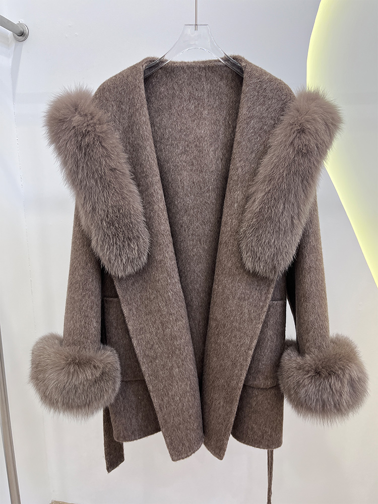 2025 hiver femmes col de fourr - Wool Coat Peacoat avis et prix